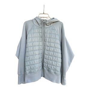 Old Navy Women’s Dynamic Fleece Quilted Hybrid Zip Gray/Green Tint Jacket SZ XXL